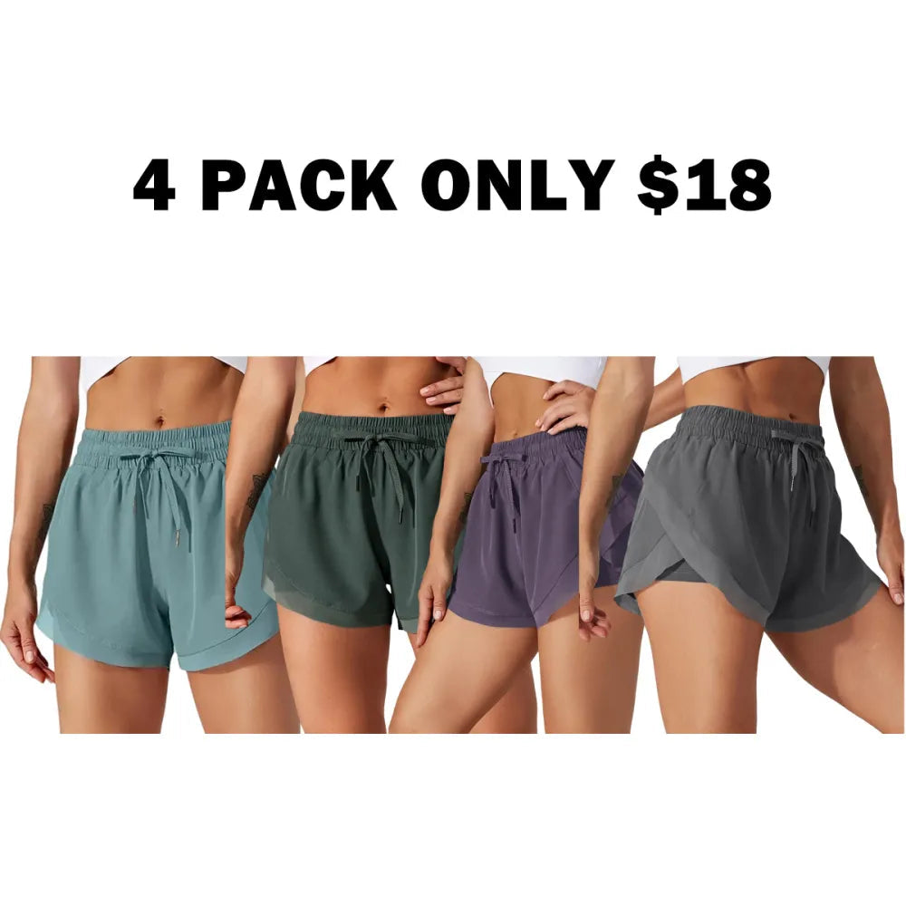 Drawstring Contrast Flowy Mesh Dolphin 2-in-1 Shorts