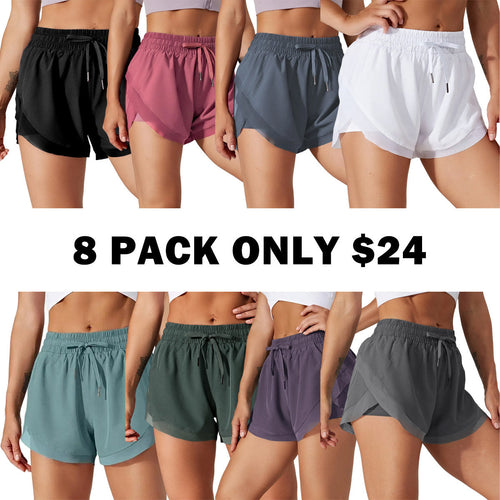 Drawstring Contrast Flowy Mesh Dolphin 2-in-1 Shorts