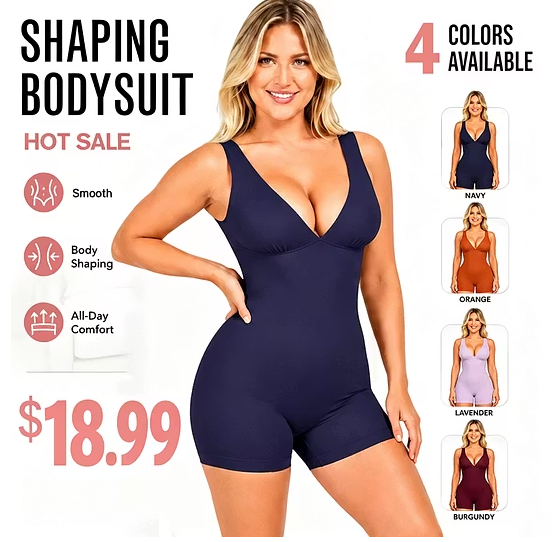 Deep V Sculpt Bodycon Stretch Shorts Jumpsuit